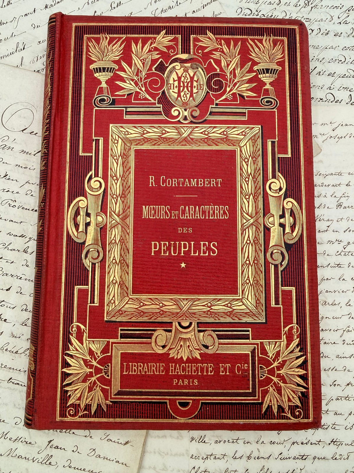 Customs and Characteristics of Peoples, French Cartonnage Book Customs and Characteristics of Peoples, French Cartonnage Book