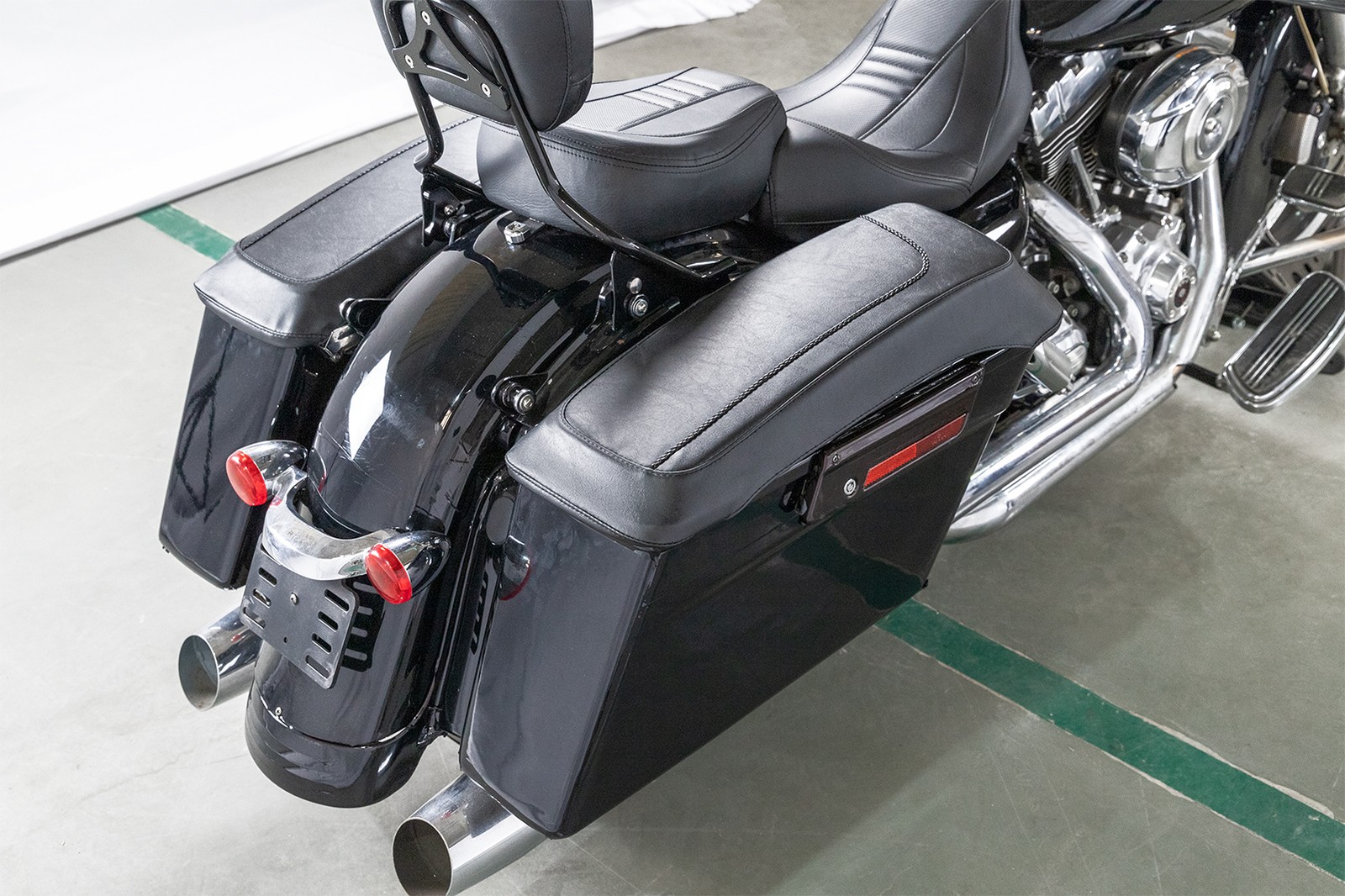 MOFUN 8'' Leather Hard Saddlebag Lid Covers For Harley Road Street Glide 1993-13