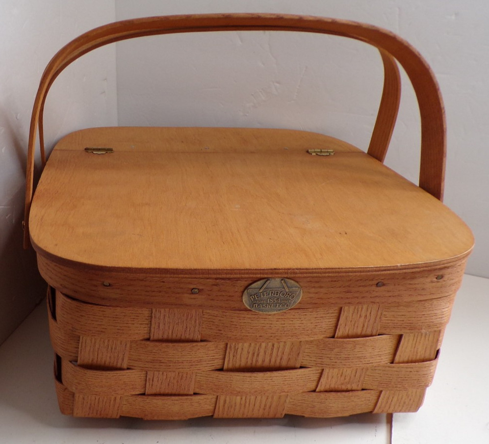 Vtg Handmade Peterboro Picnic/Storage Basket 13.5\ Vtg Handmade Peterboro Picnic/Storage Basket 13.5\