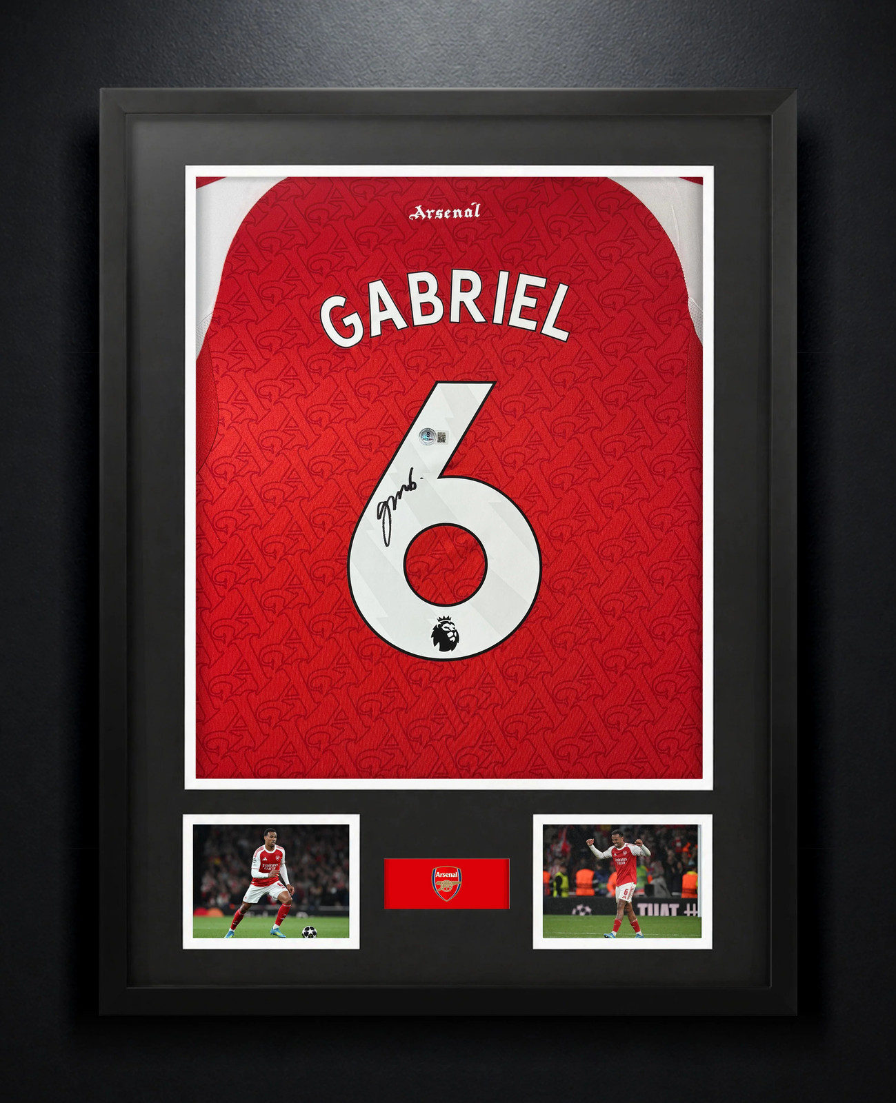 Gabriel Magalhães Signed Arsenal Adidas Jersey Framed Beckett COA Auto Display