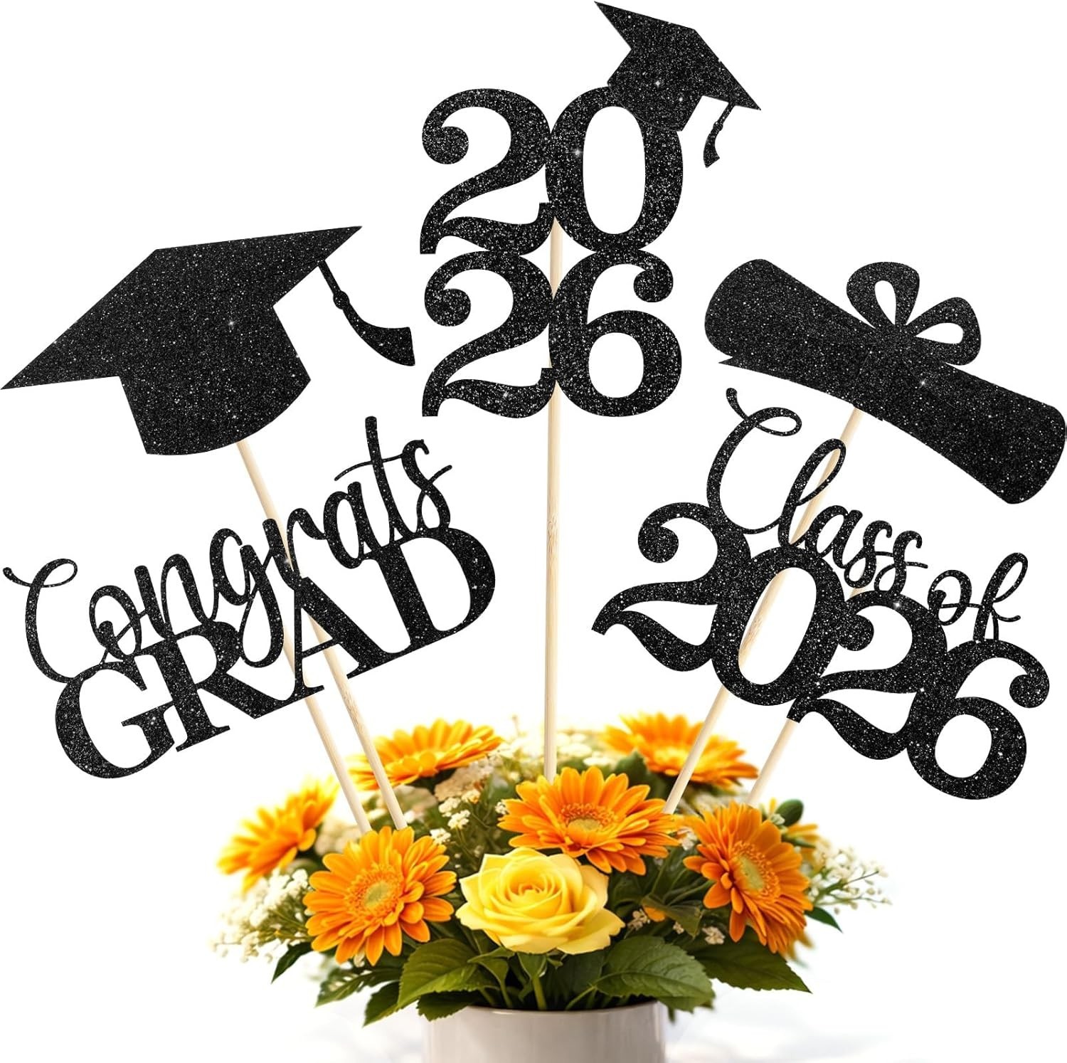 Graduation Decorations 2026, 24 PCS Class of 2026 Double-Sided Centerpieces with Graduation Decorations 2026, 24 PCS Class of 2026 Double-Sided Centerpieces with