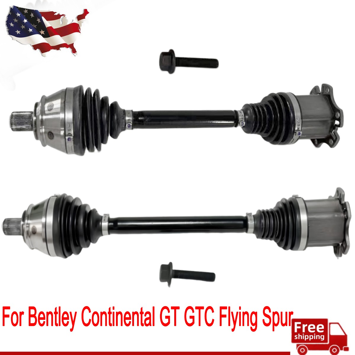 Front CV Axle Drive Shafts For 2003-2012 Bentley Continental GT GTC Flying Spur