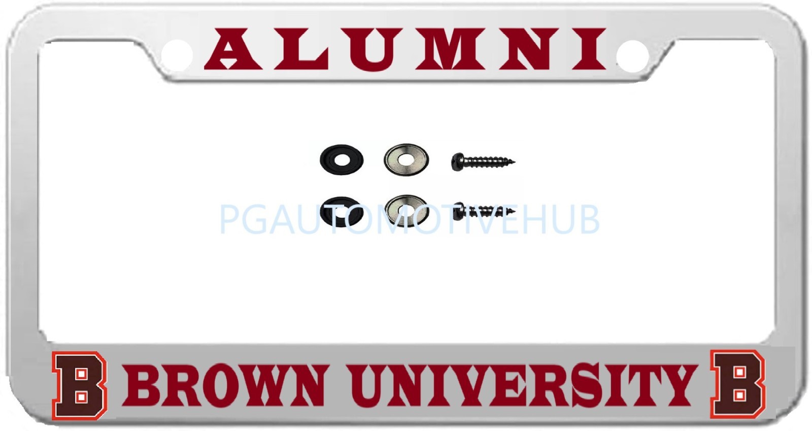 License Frame Stainless Steel Chrome Plated FOR BROWN  UNIVERSITY ALUMNI