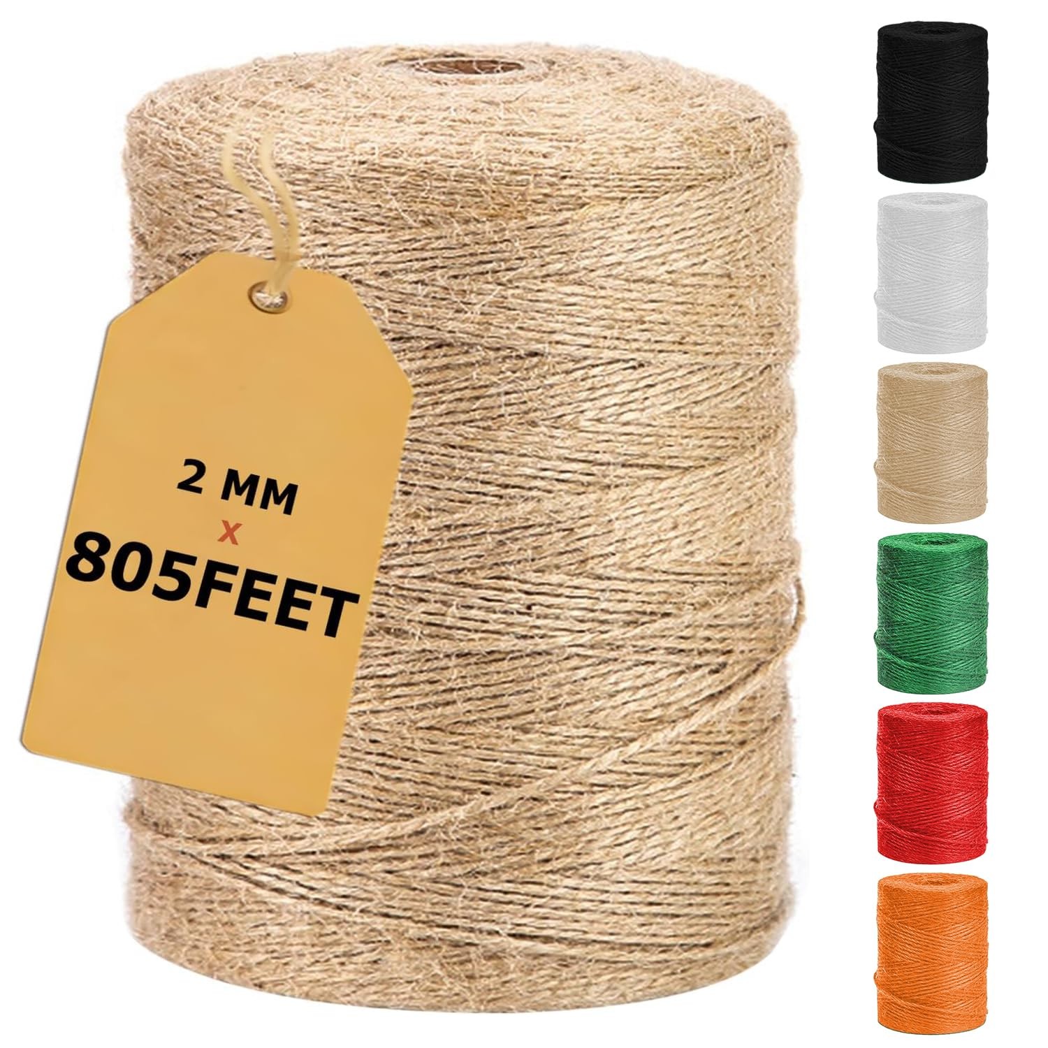 Vanhench 805FT Natural Jute Twine String, Bulk Hemp Jute Rope Cord Twine for Cr Vanhench 805FT Natural Jute Twine String, Bulk Hemp Jute Rope Cord Twine for Cr