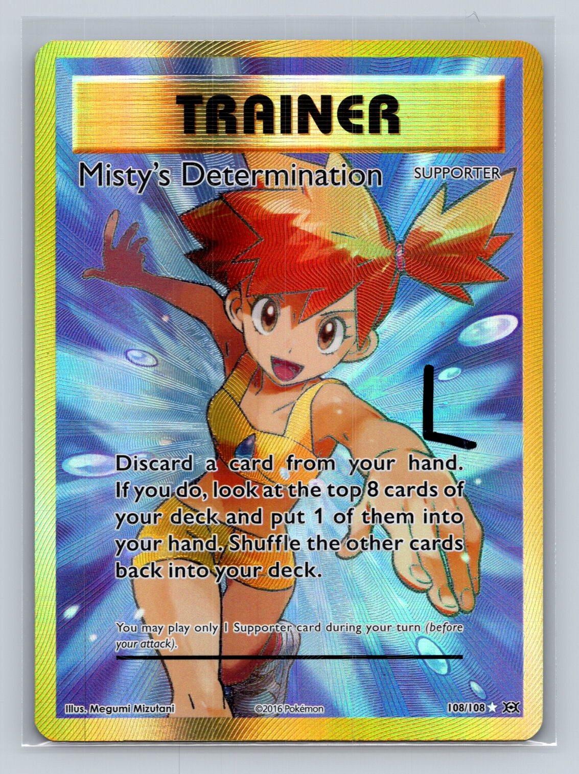 Misty\'s Determination 108/108 Ultra Rare Evolutions Pokemon Holo Lightly Played Misty\'s Determination 108/108 Ultra Rare Evolutions Pokemon Holo Lightly Played
