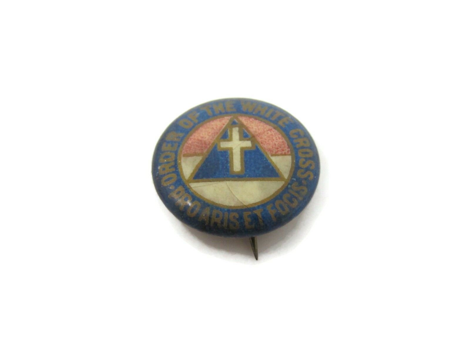 Antique Order of the White Cross Pinback Button Christian Temperance Fraternal Antique Order of the White Cross Pinback Button Christian Temperance Fraternal