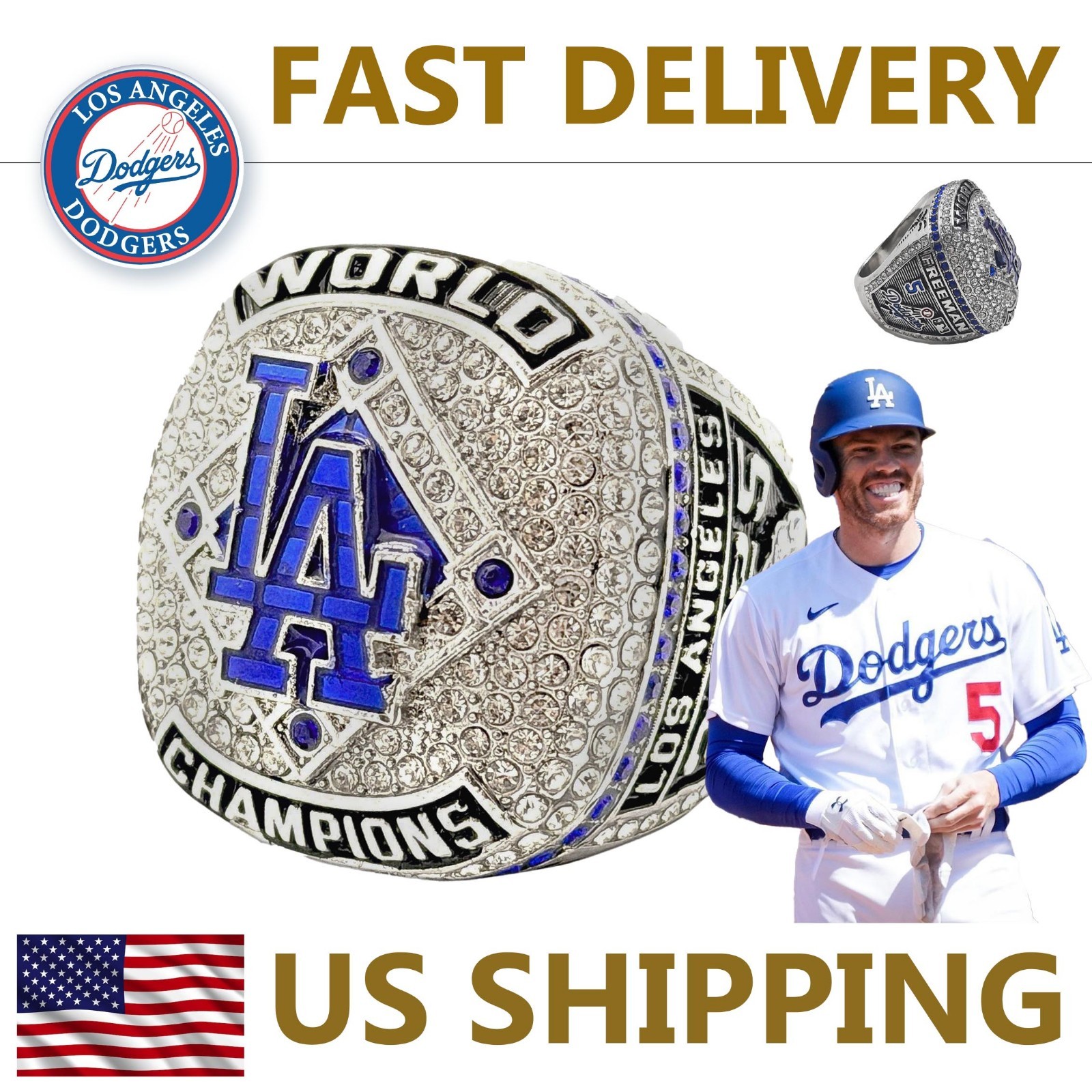 2025 LA Dodgers World Series Ring - FREEMAN #5 - Fan Gift