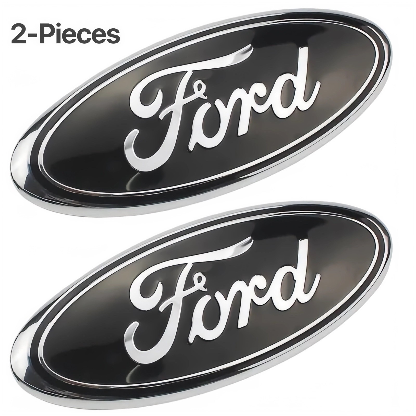 BLUE & CHROME 2005-2014 Ford F150 FRONT GRILLE/ TAILGATE 9 inch Oval Emblem 2-PC