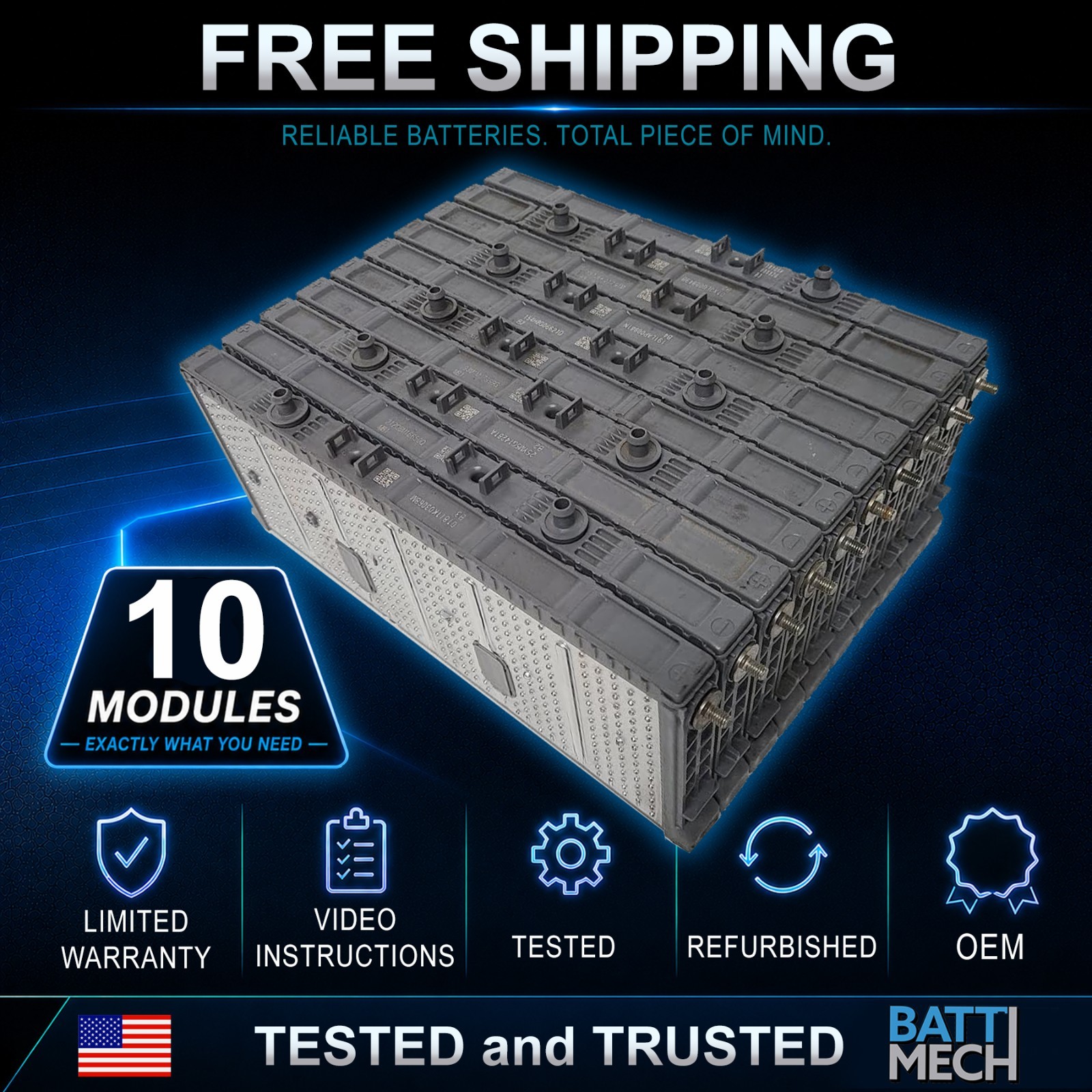 10 Toyota Hybrid Battery Cells/Modules  |   7.8V+  |  10 pack