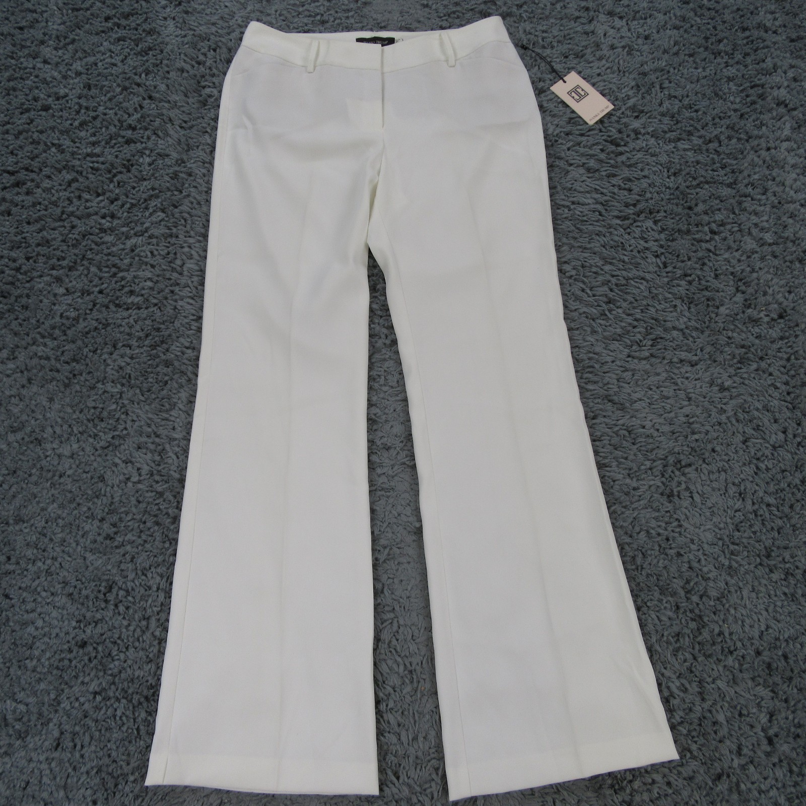 Ivanka Trump Pants Women 8 Off White Polyester Suit Separates  Wide Leg Boot Cut