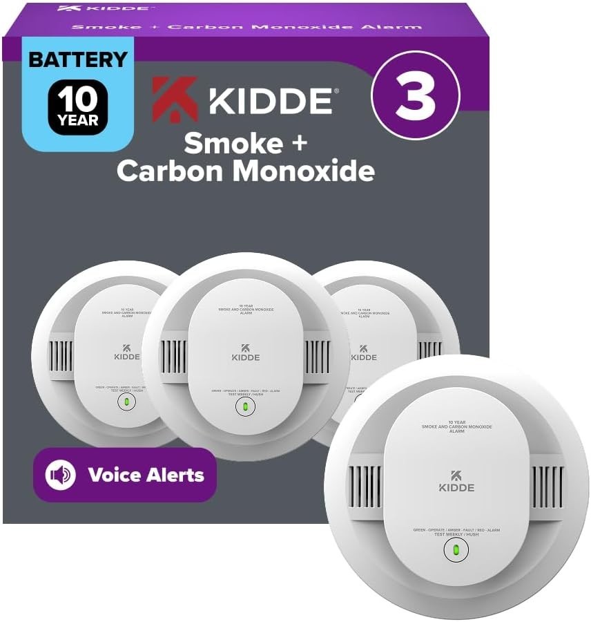 Kidde 30CUD10 Smoke & Carbon Monoxide Alarm 10-Year Battery 3 Pack Kidde 30CUD10 Smoke & Carbon Monoxide Alarm 10-Year Battery 3 Pack