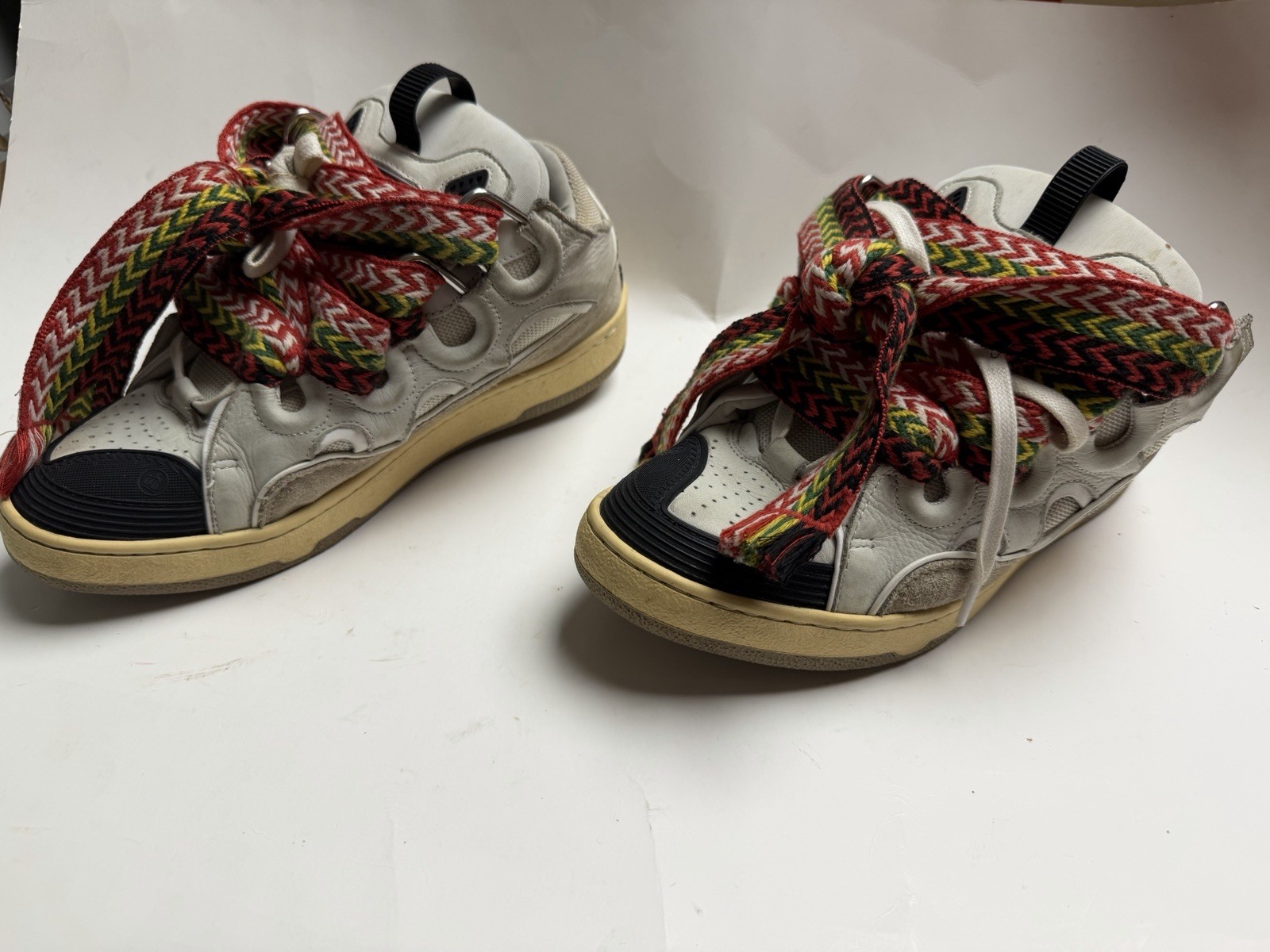 Lanvin Curb Sneakers White Multicolor Men’s US 8.5 EU 41 Oversized Laces Lanvin Curb Sneakers White Multicolor Men’s US 8.5 EU 41 Oversized Laces