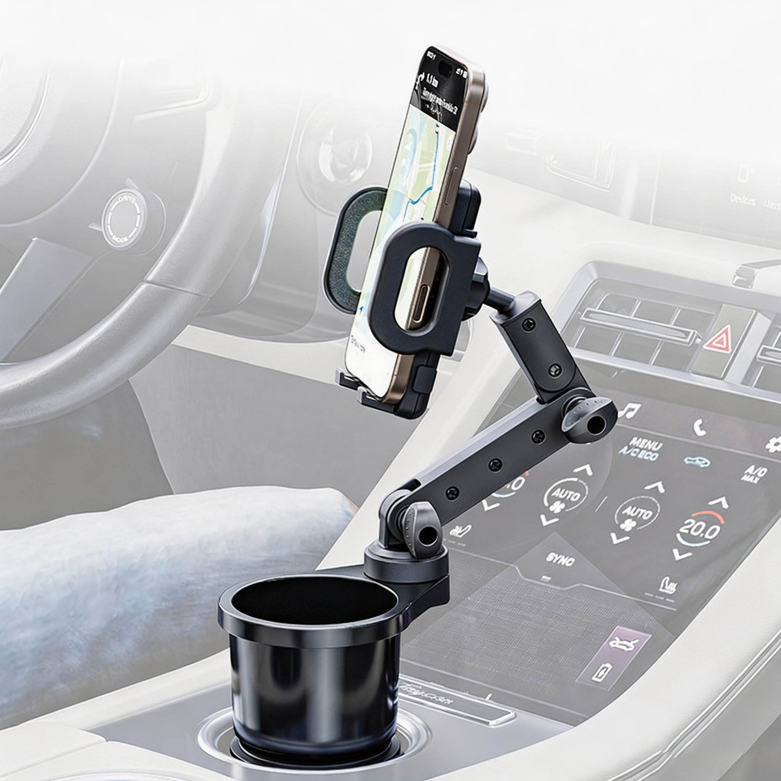 Universal 360° Adjustable Phone Mount Car Cup Holder Stand Cradle For Cell Phone