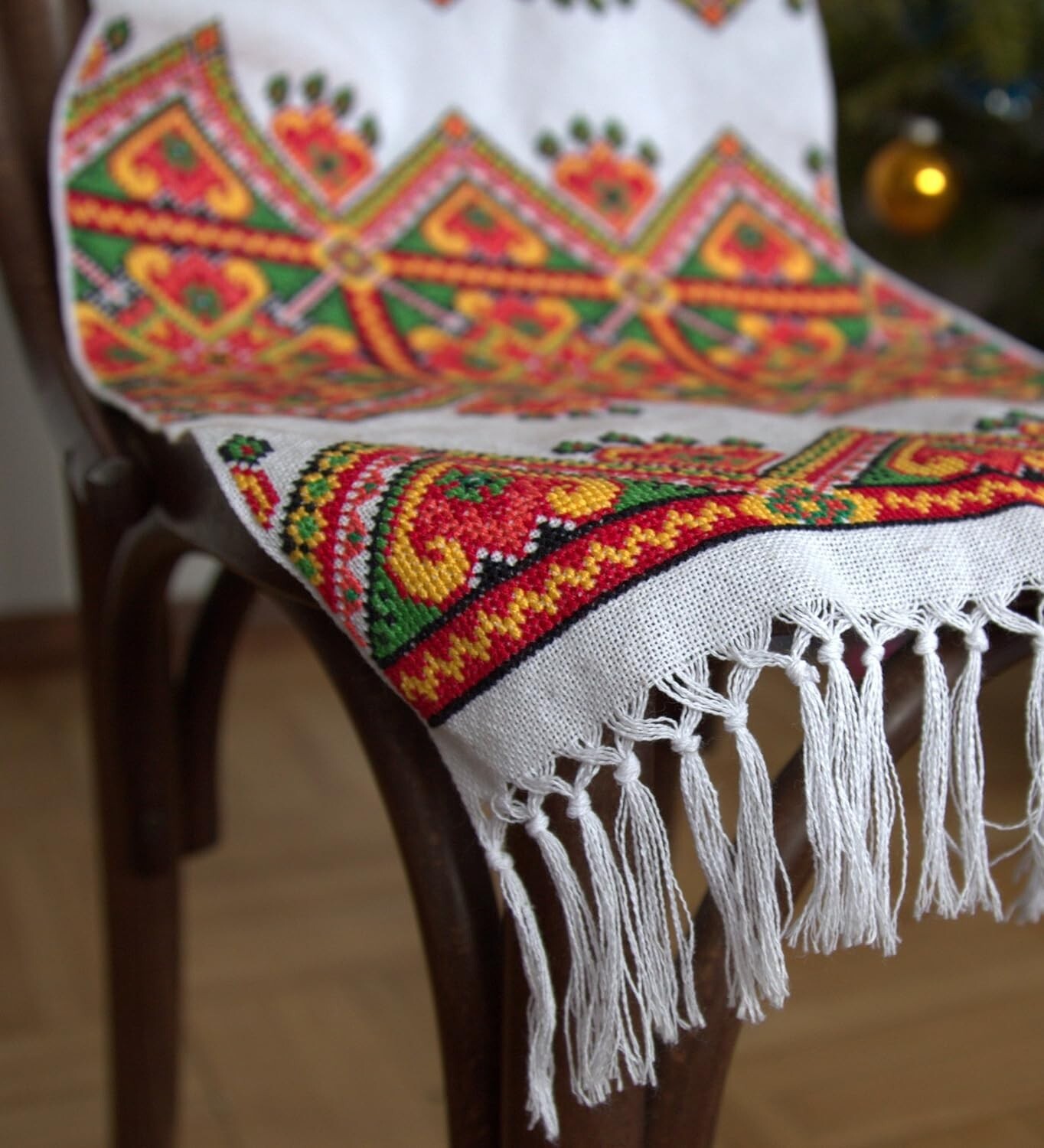 Ukrainian Wedding RUSHNYK Rushnik Hand Cross-Stitch Embroidered Towel 200x40 cm