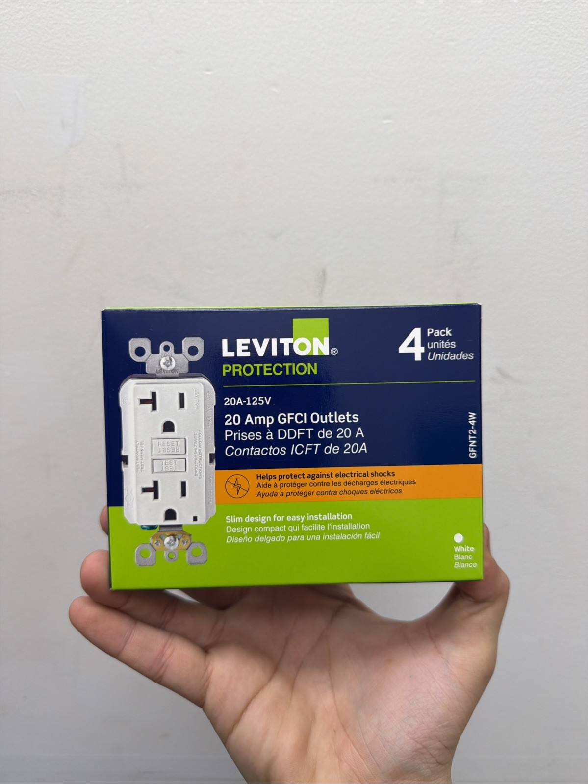 Leviton M32-GFNT2-4W GFCI Outlet- 4 Pack Leviton M32-GFNT2-4W GFCI Outlet- 4 Pack