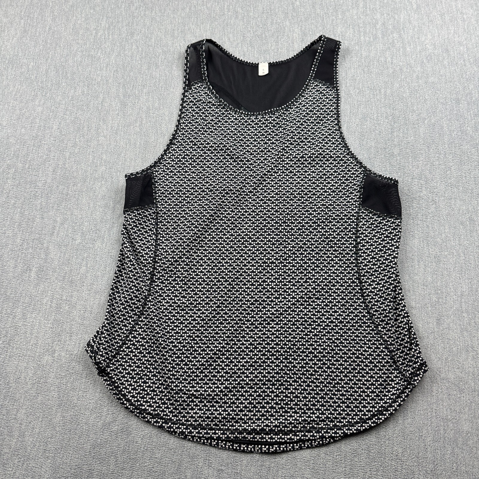 Lululemon Tank Top Women 8 Black Mesh Sculpt Sleeveless Training Workout Gym Top