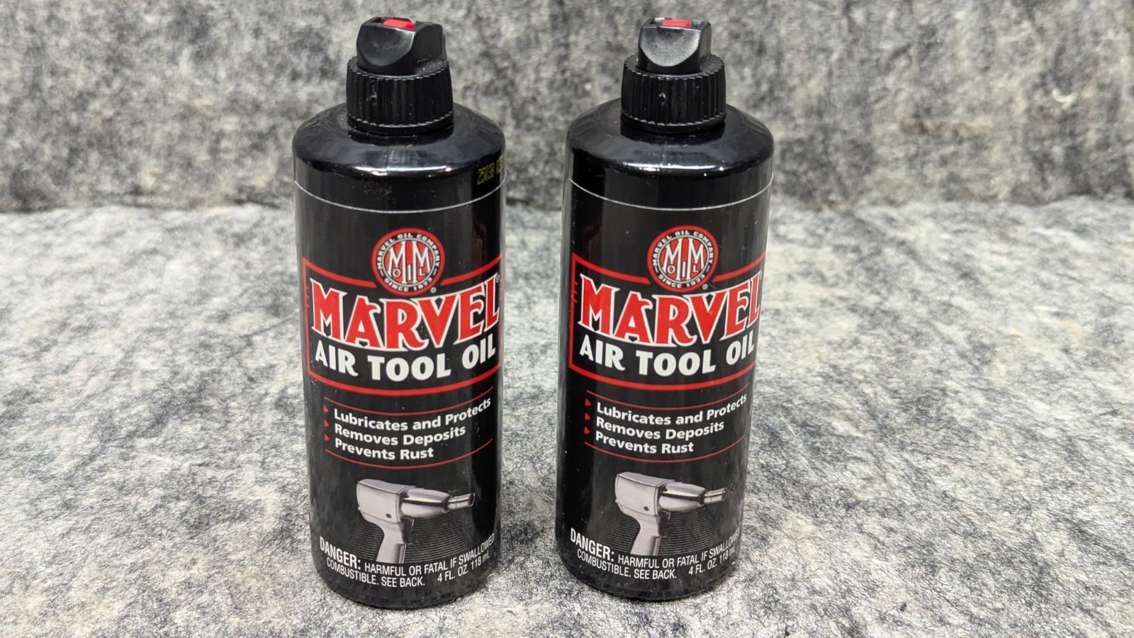 2 x Marvel Air Tool Oil 4 oz. Bottle Lubricates, Protects & Removes Deposits
