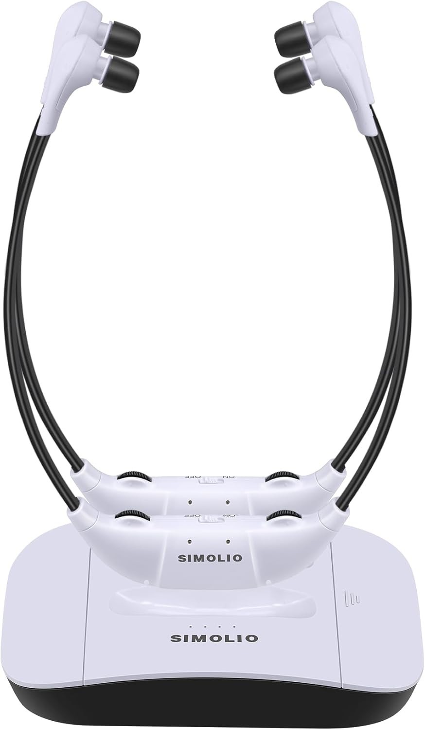SIMOLIO Dual Wireless Headset System for TV Listening,No Pairing, No Delay, used SIMOLIO Dual Wireless Headset System for TV Listening,No Pairing, No Delay, used