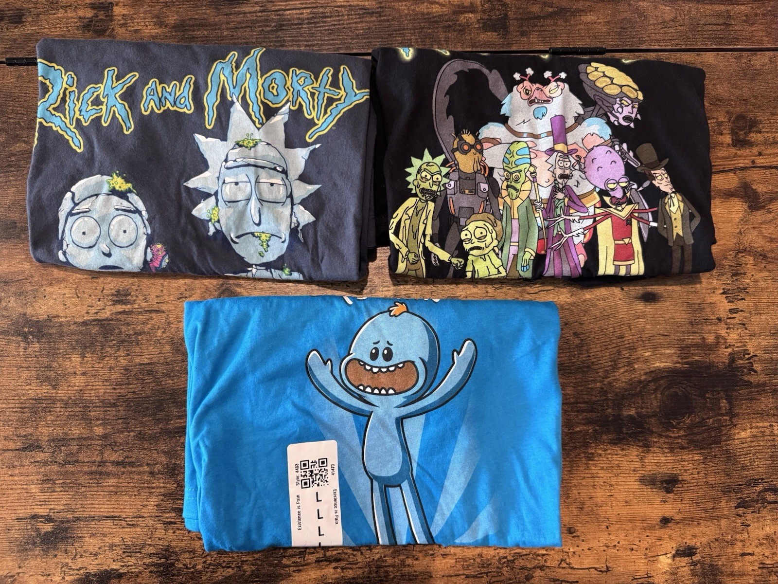 Lot Of 3 Rick & Morty T-Shirts, Size L, Unisex, 2017-2022 Used And New Lot Of 3 Rick & Morty T-Shirts, Size L, Unisex, 2017-2022 Used And New