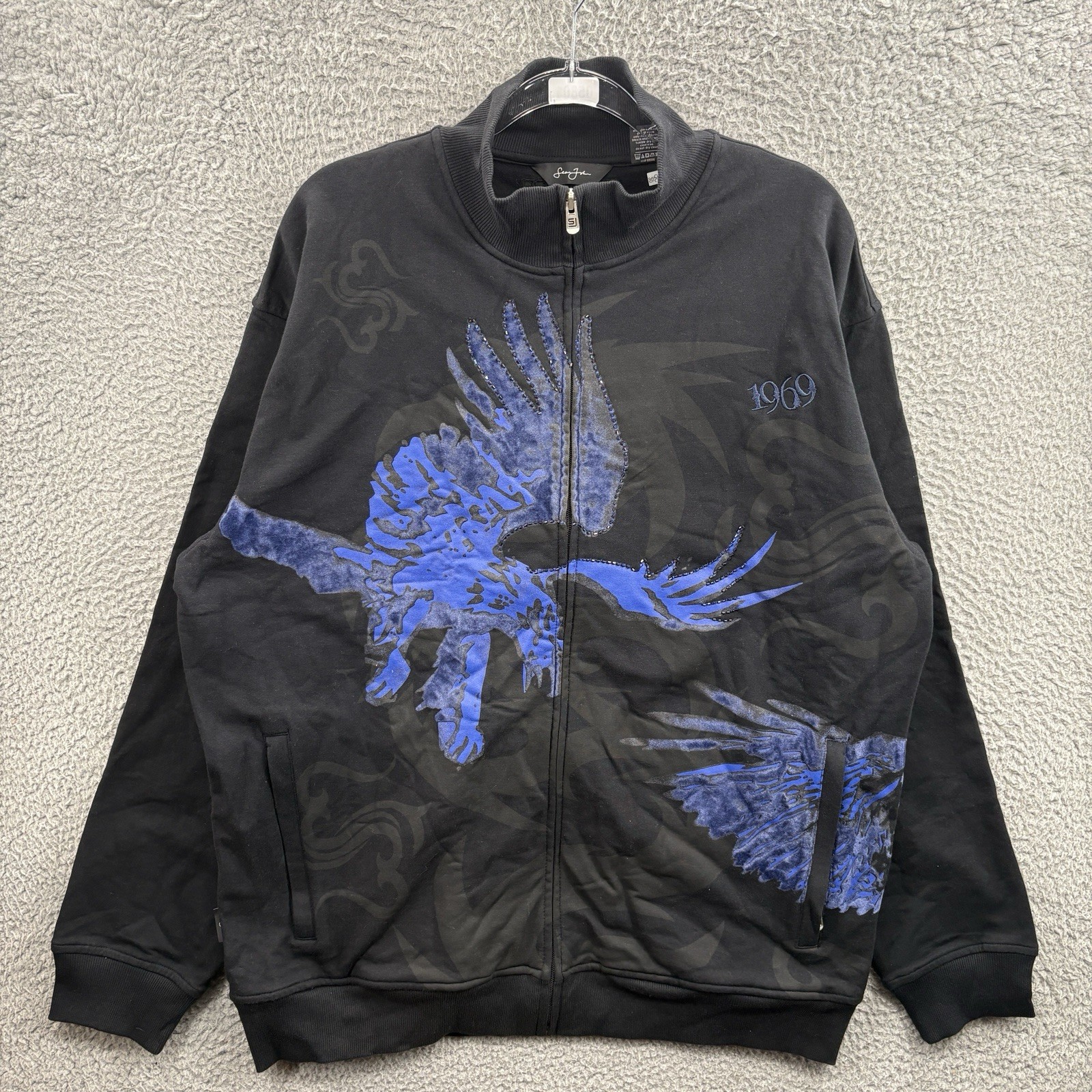 Vintage Sean John Jacket Mens XL Track Jacket Beaded  Y2K Hip Hop VTG Deadstock