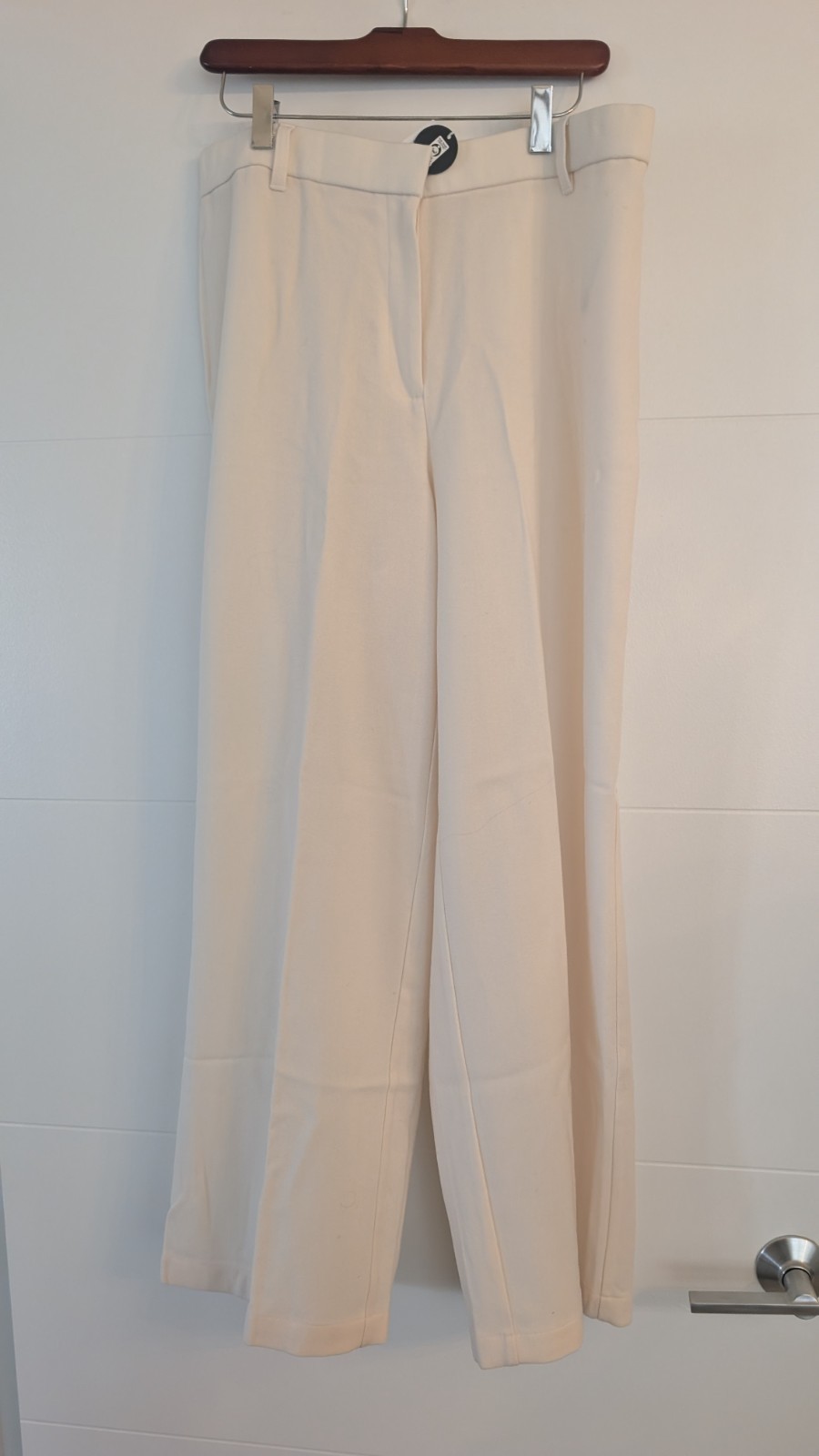 NWT Eileen Fisher Soft White Stretch Wool Crepe High Waste Pant Size M MSRP $248