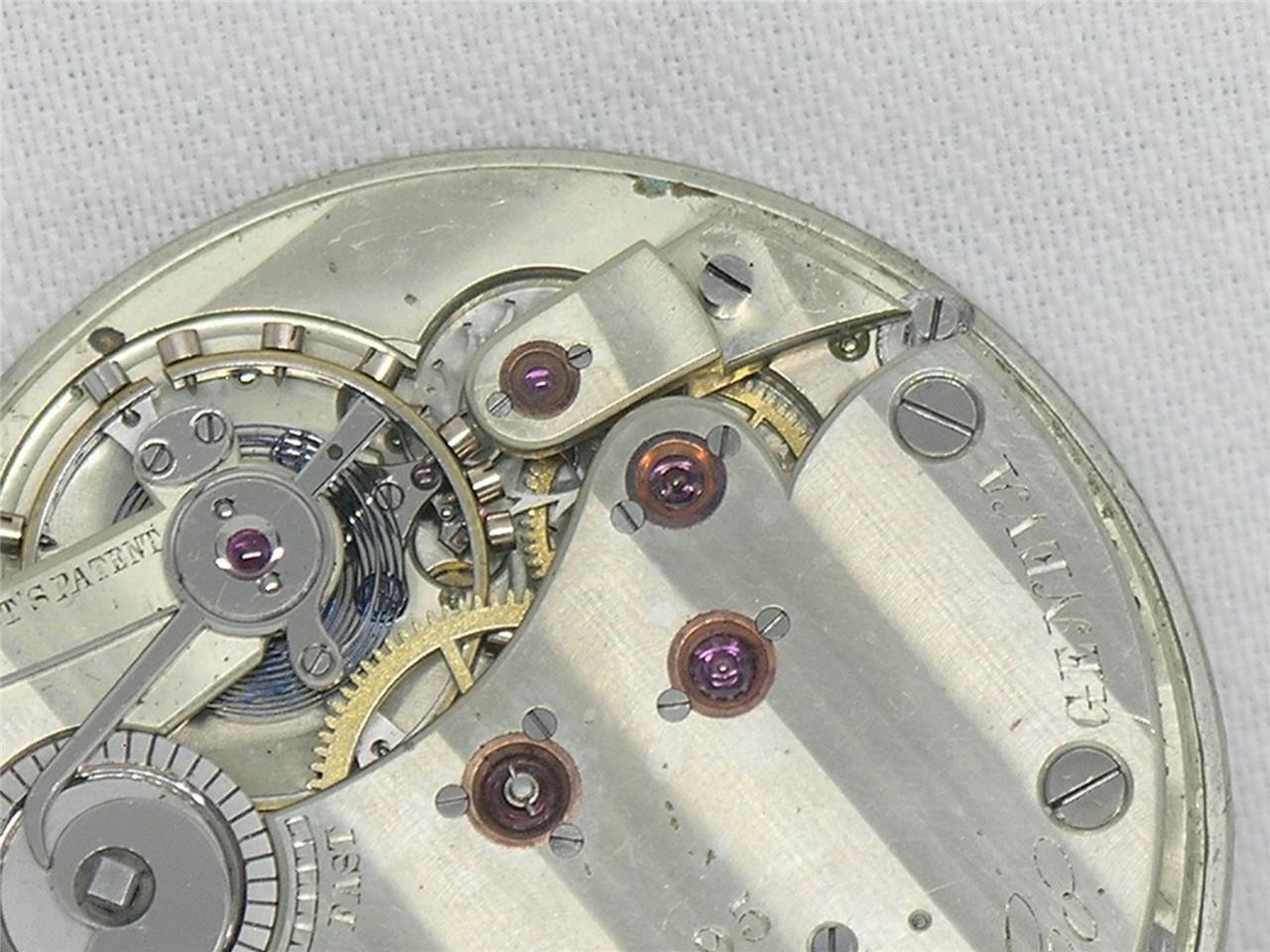 RARE 44MM TIFFANY PATEK PHILIPPE 20 JEWEL NICKEL POCKET WATCH W/ WILMOT'S PATENT RARE 44MM TIFFANY PATEK PHILIPPE 20 JEWEL NICKEL POCKET WATCH W/ WILMOT'S PATENT
