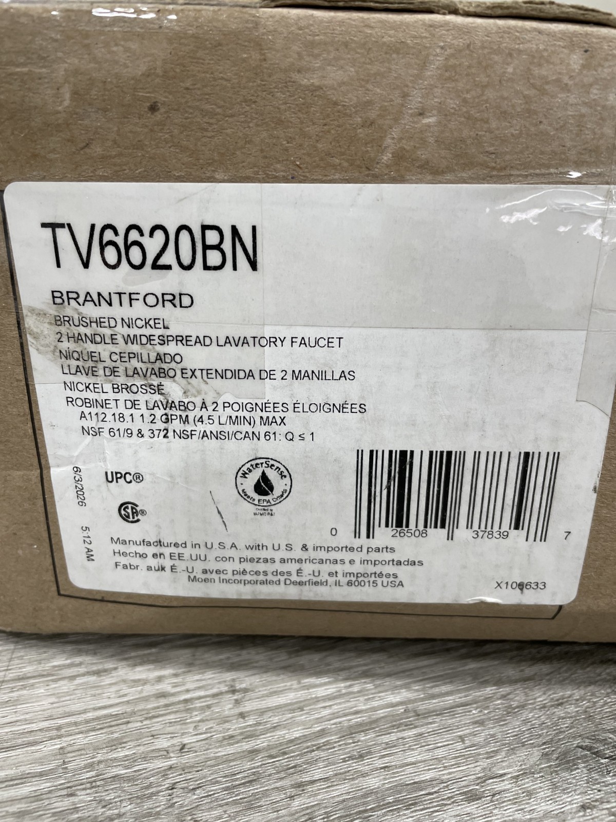 Moen TV6620BN Brantford Two-Handle High Arc Bathroom Sink Faucet- Brushed Nickel
