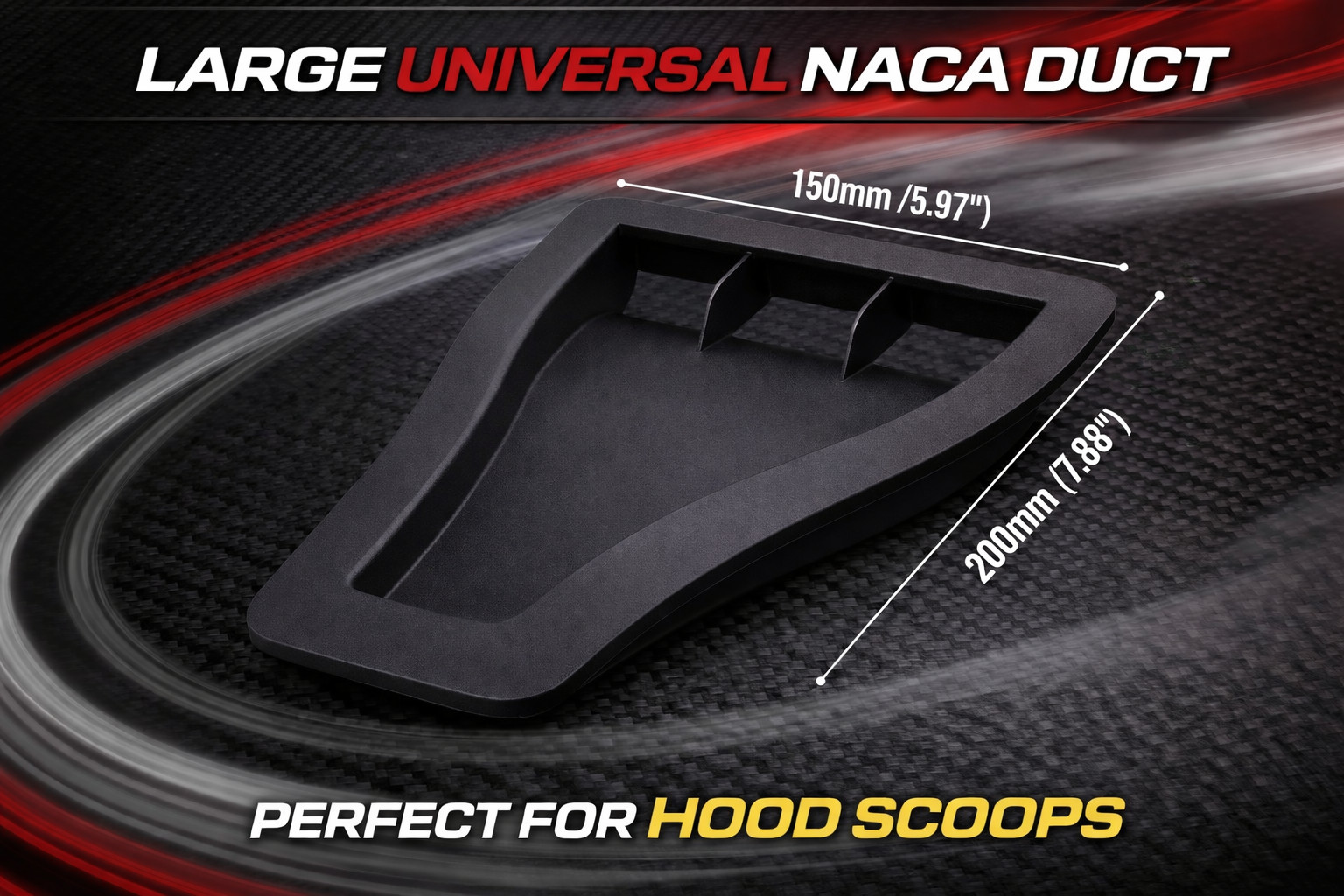 Universal NACA Duct Large Hood Scoop Cold Air Intake Fender Brake Inlet Vent