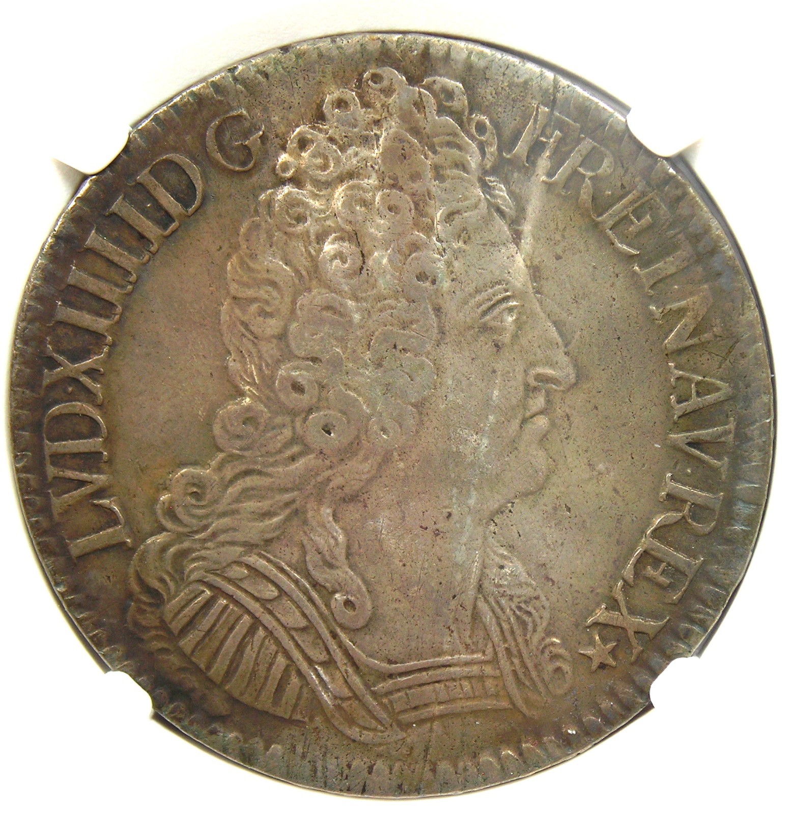 1709-A France Louis XIV Ecu Rare Coin - Certified NGC XF Detail (EF)