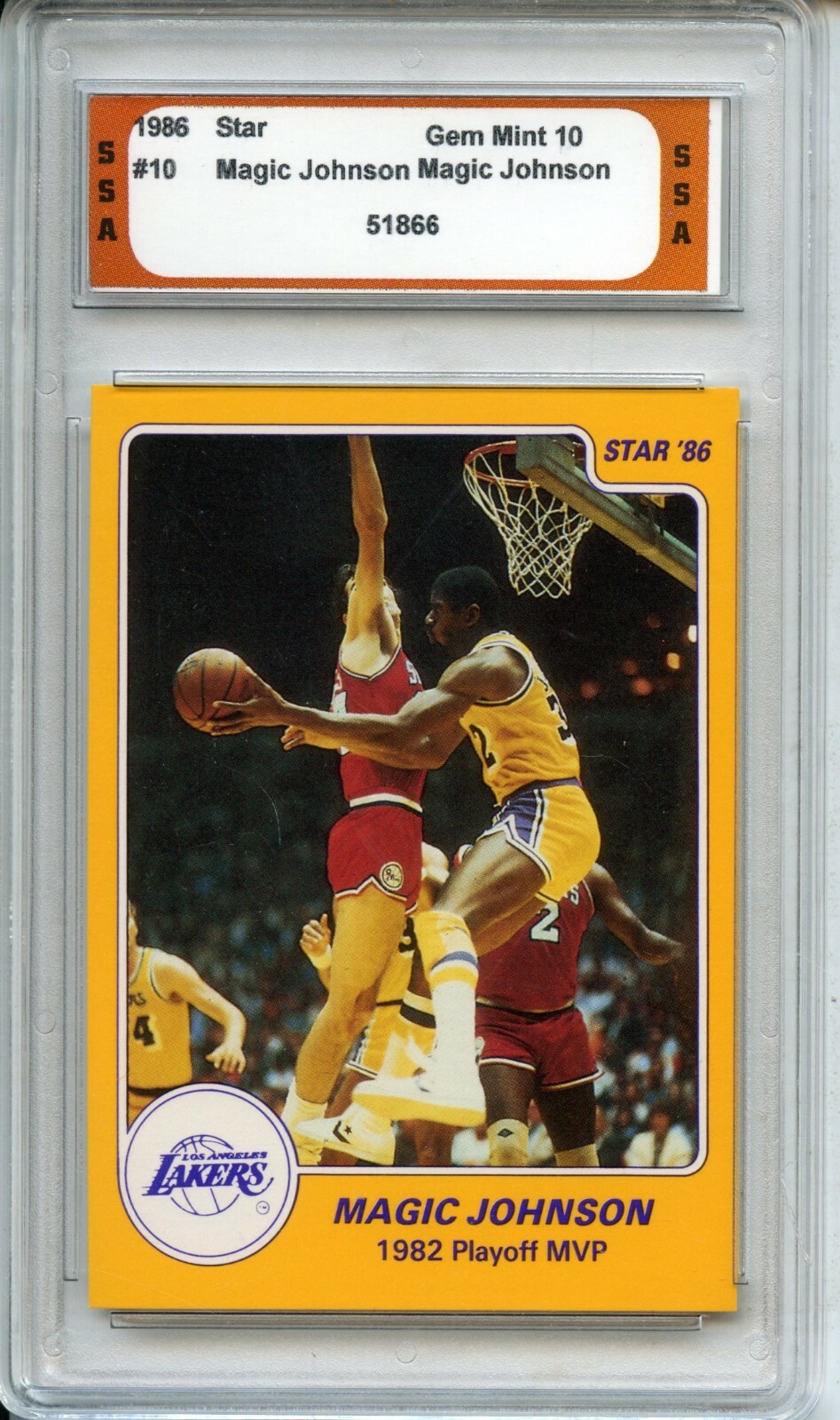 1986 Star Basketball #10 Magic Johnson Set SSA 10 Gem Mint Los Angeles Lakers 1986 Star Basketball #10 Magic Johnson Set SSA 10 Gem Mint Los Angeles Lakers