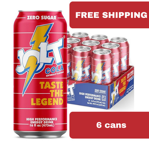 Jolt Zero Sugar Cola Energy Drink, 16 fl oz Cans, 6 Pack – Zero Sugar High Energ Jolt Zero Sugar Cola Energy Drink, 16 fl oz Cans, 6 Pack – Zero Sugar High Energ