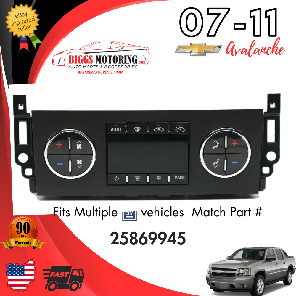 2007-2011 Chevy Avalanche Ac Heater Climate Control Unit 25869945 2007-2011 Chevy Avalanche Ac Heater Climate Control Unit 25869945