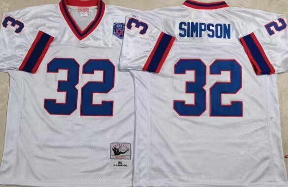 Vintage O.J. Simpson #32 Bills Throwback White/Blue Stitched Jersey** Vintage O.J. Simpson #32 Bills Throwback White/Blue Stitched Jersey**