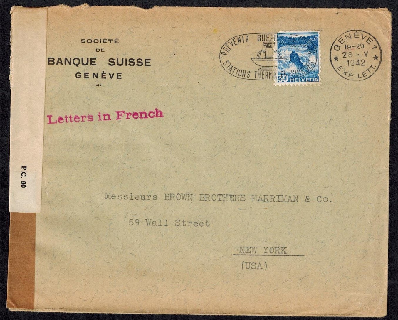 Bermuda WWII 1942 Censor Cover IC/6044 w/IC in Ink