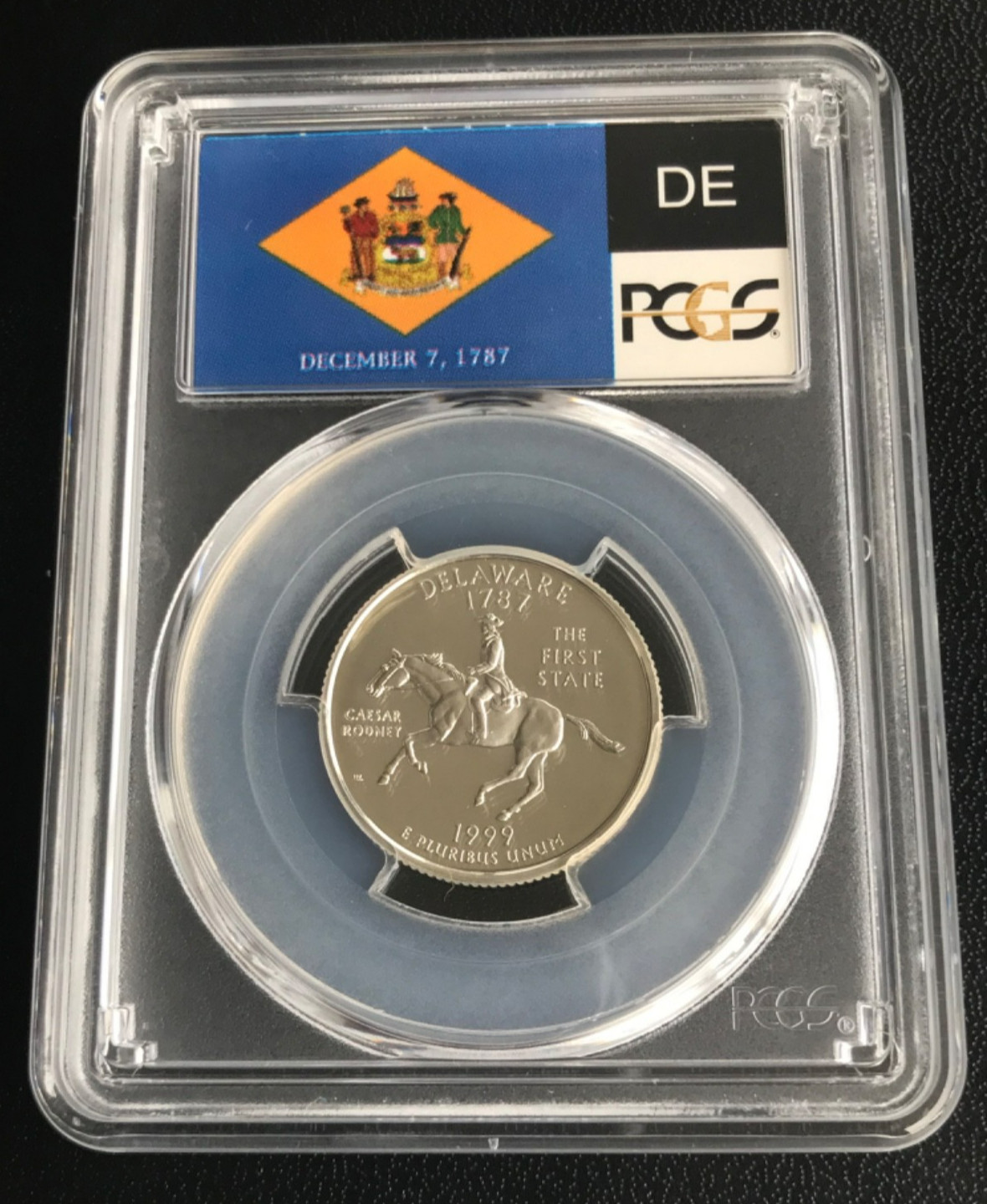 1999-S Delaware Silver Proof State Quarter PCGS PR69DCAM - Flag Label