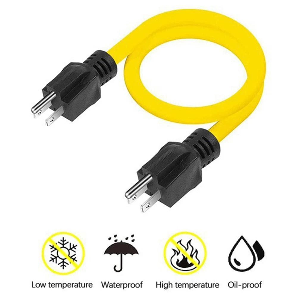 3 Prong Plug 125V Double Male Extension Cord For NEMA 5-15P to 5-15P USA New