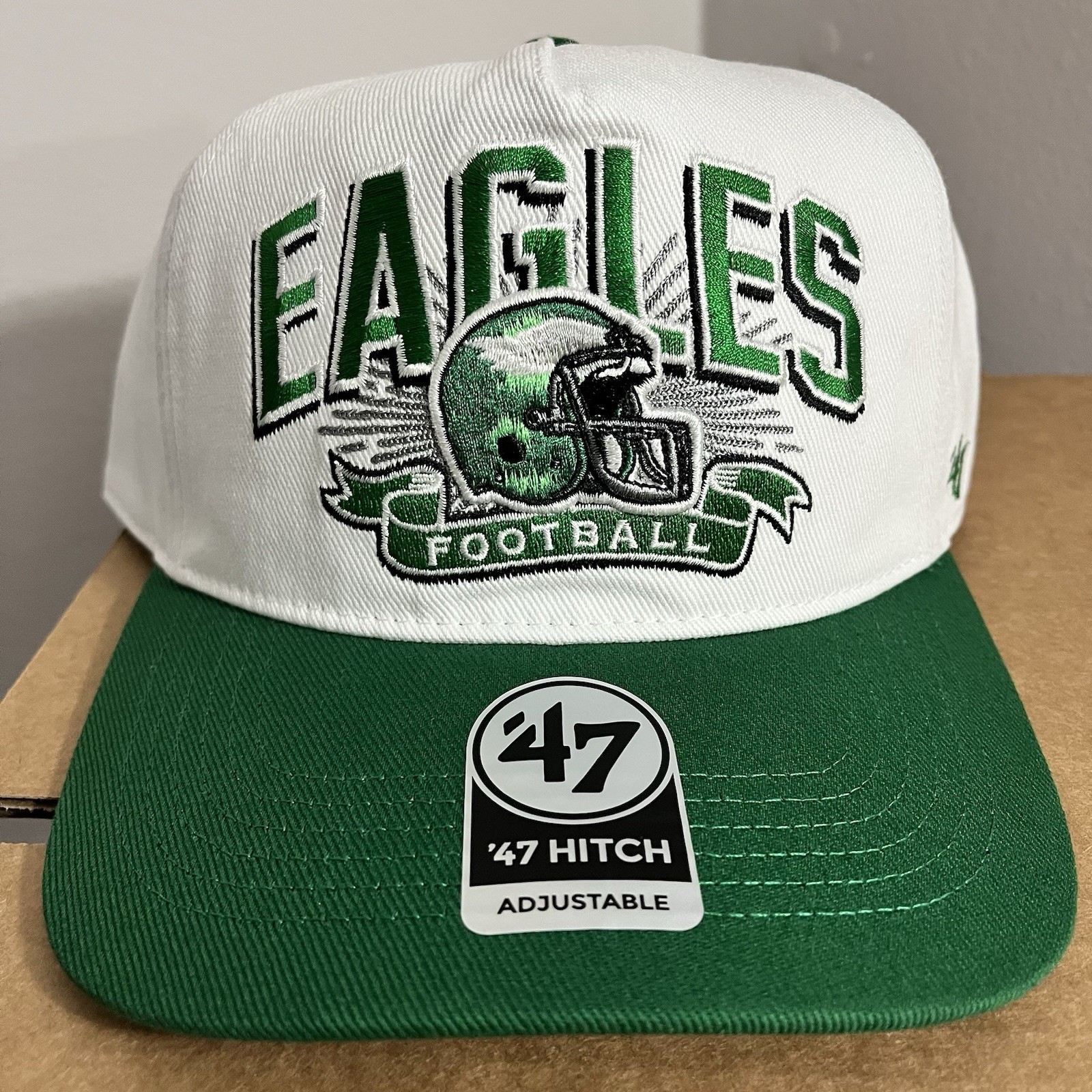 NWT Philadelphia Eagles Snapback Hat 47 Brand Hitch RF NFL Kelly Green Vintage