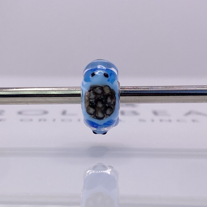 Trollbeads Blue Glass Turtle Bead New, Retired Design