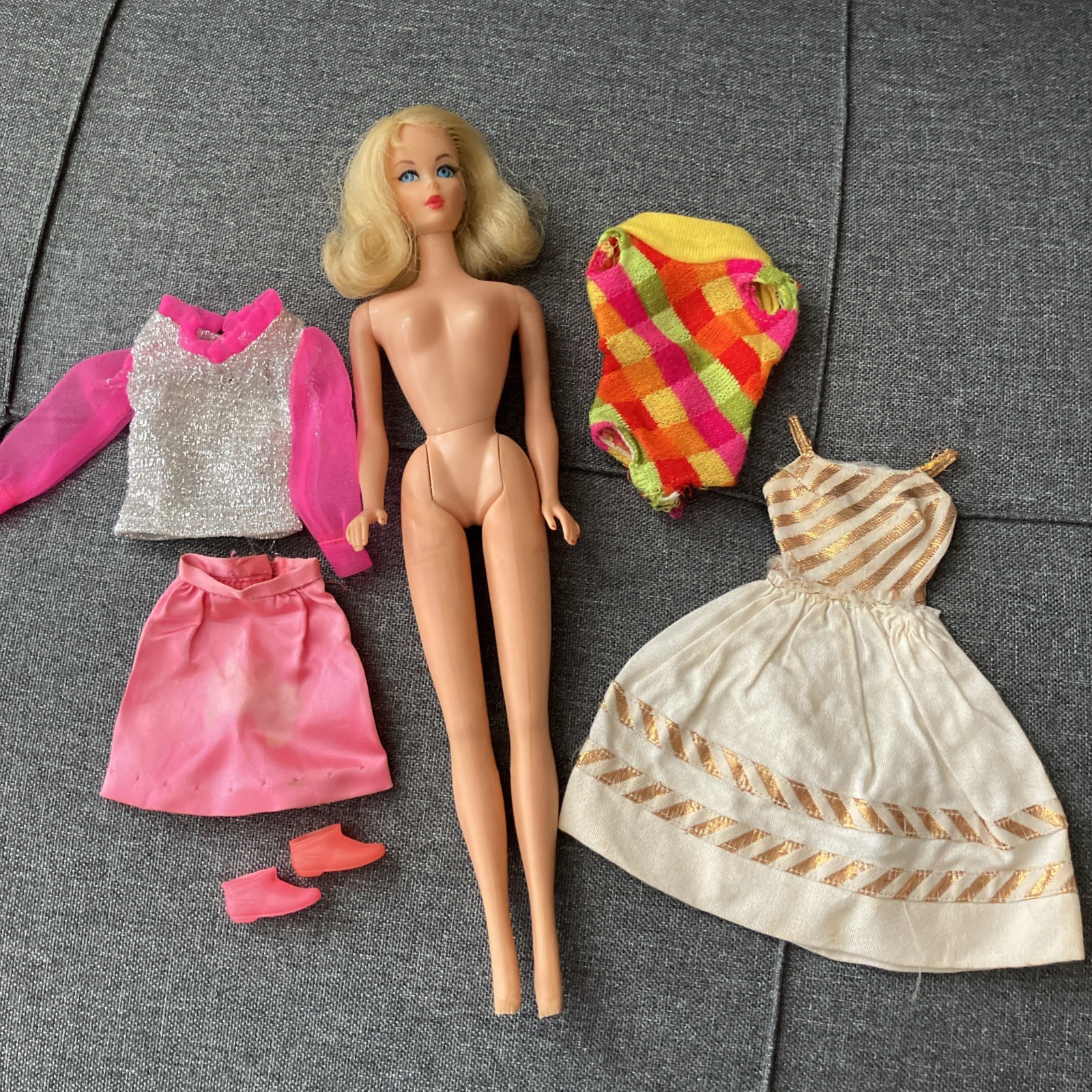 Vintage 1960s TNT Marlo Flip Barbie Doll with Mattel Clothes Lot
