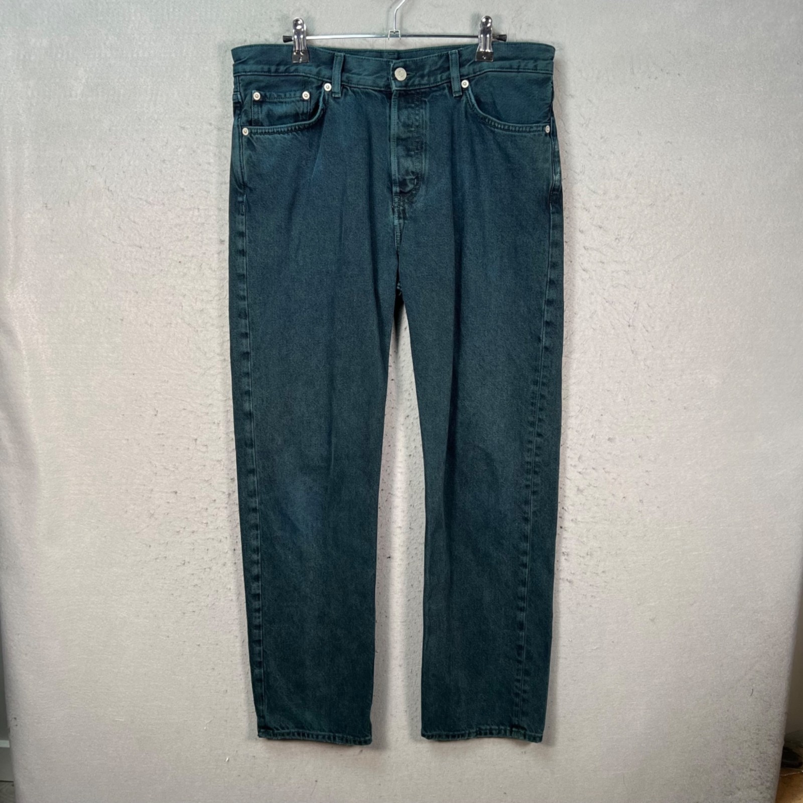 COS Mens 32 x 30 Blue Straight-Leg Mid-Rise Full-Length Denim Jeans 100% Cotton