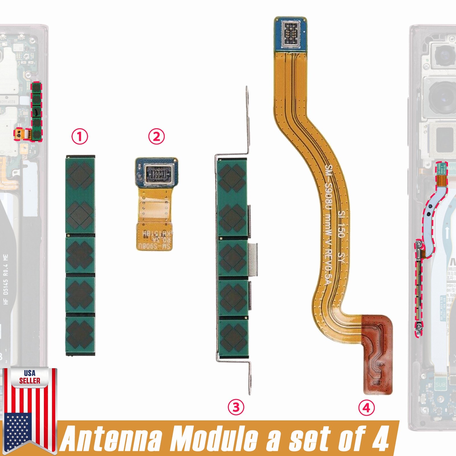 1 Set OEM 5G Antenna Flex Cable + Module For Samsung Galaxy S22 Ultra SM-S908U