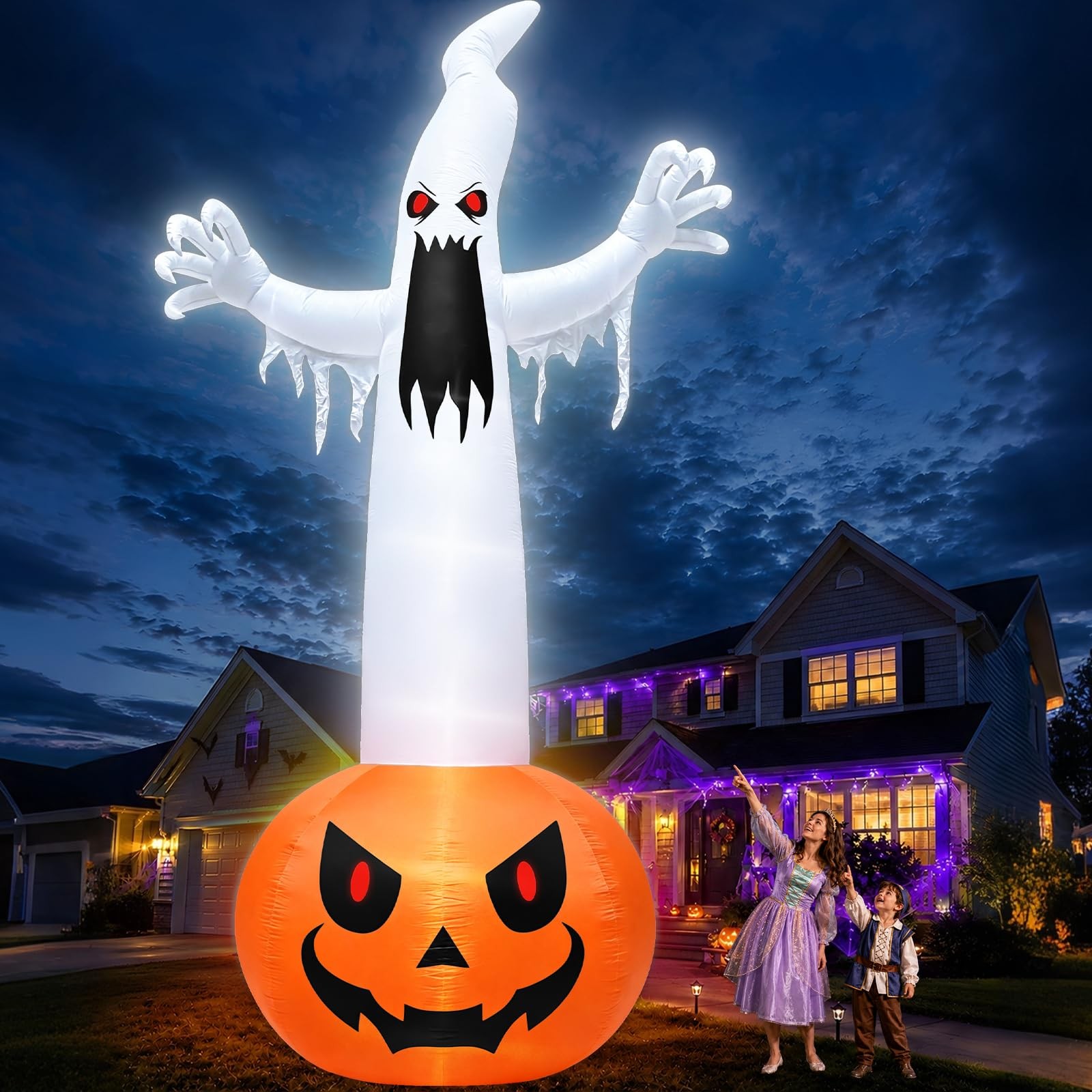 Super Giant 20 FT Halloween Inflatables Pumpkin Ghost Outdoor Multicolor Super Giant 20 FT Halloween Inflatables Pumpkin Ghost Outdoor Multicolor