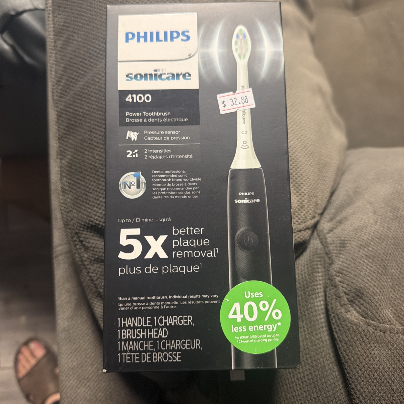 Philips Sonicare 4100 Rechargeable Electric Toothbrush Black Pressure Sensor Philips Sonicare 4100 Rechargeable Electric Toothbrush Black Pressure Sensor