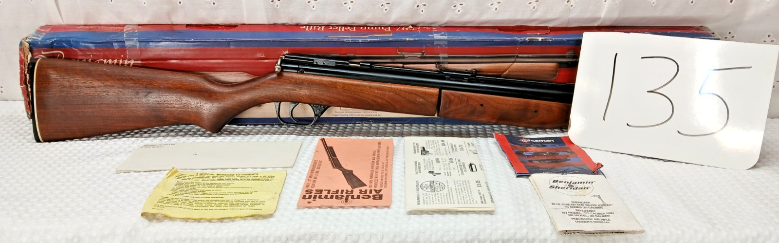 NOS CROSMAN BENJAMIN 397PA .177 AIR RIFLE W/ BOX & PAPERWORK  MINT