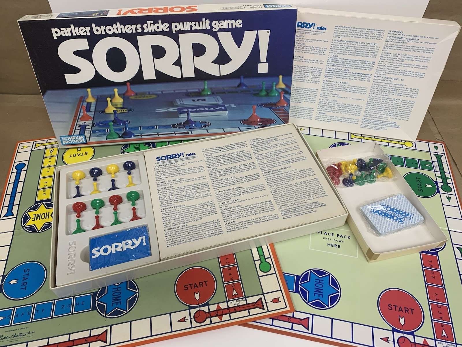 Vintage 1980's Sorry Game With Extra Game - 2 Complete Games In One Box Vintage 1980's Sorry Game With Extra Game - 2 Complete Games In One Box