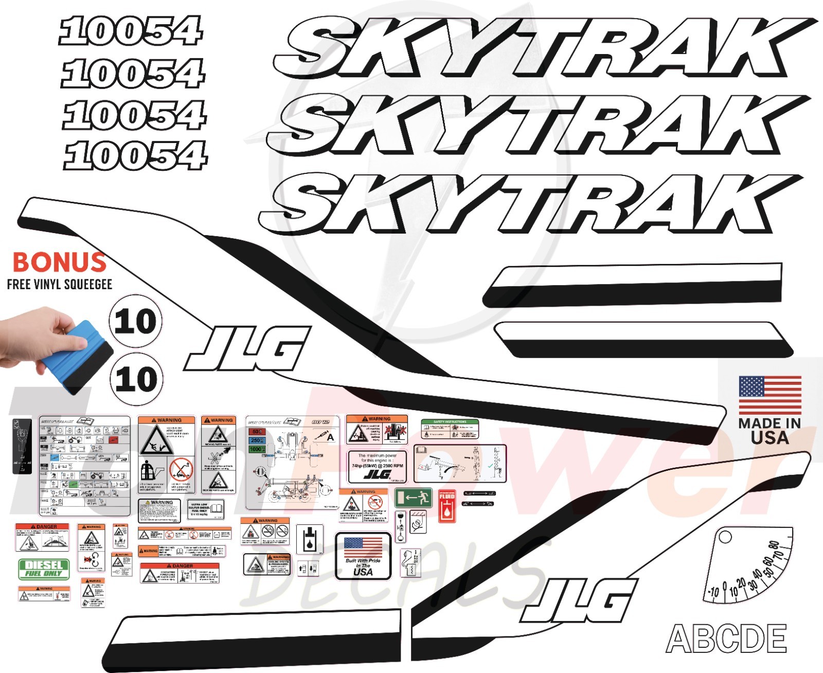 Fits JLG 10054 SkyTrack Decal Kit Telehandler Stickers - 