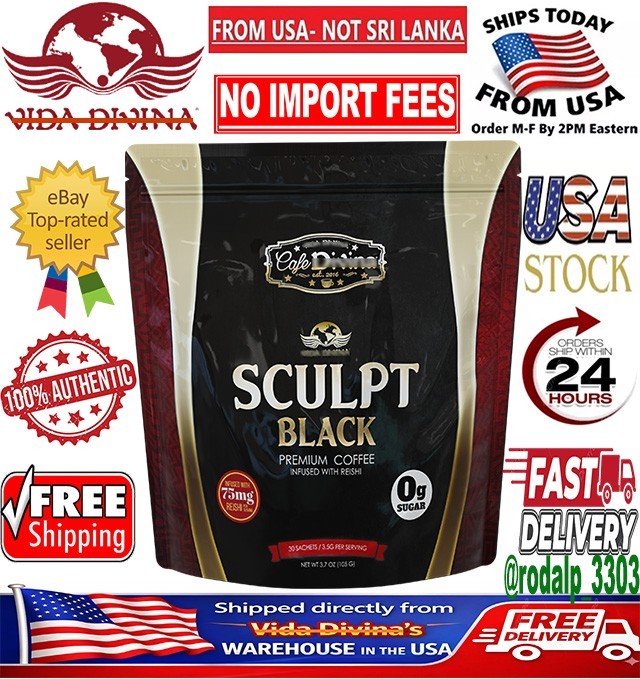 VlDA DlVlNA SCULPT BLACK Premium Coffee 30 Sachets NEW Exp. 2028 🔥US Seller🔥