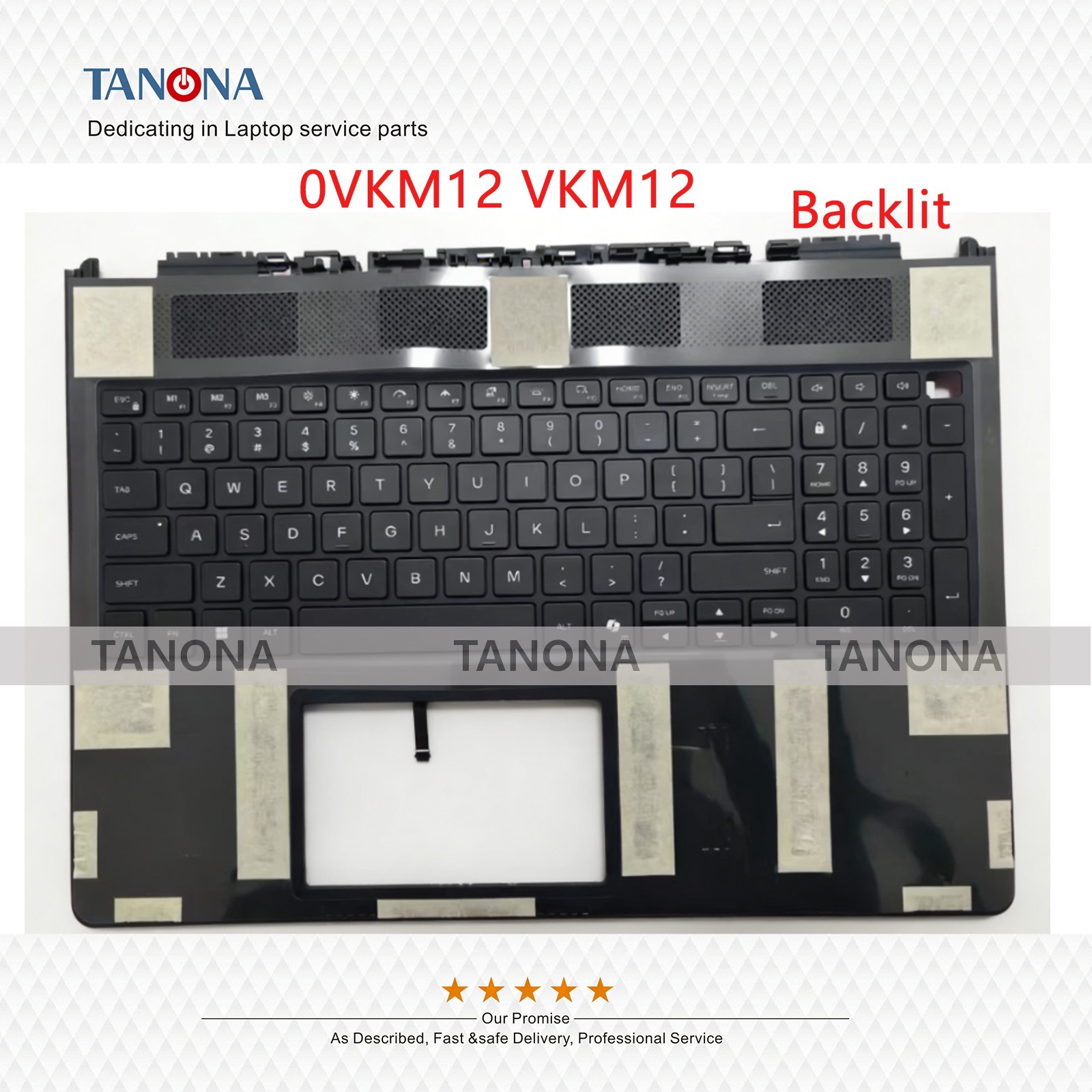 New 0VKM12 For Dell 16X Alienware 16X Aurora AC16250 AC16251 Palmrest + Keyboard