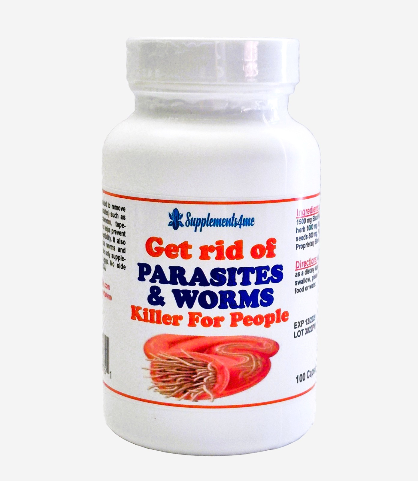 (Intestinal Worms) (ANTI PARASITES) DESTROY EGGS - KILL &  FLUSH THEM OUT - USA