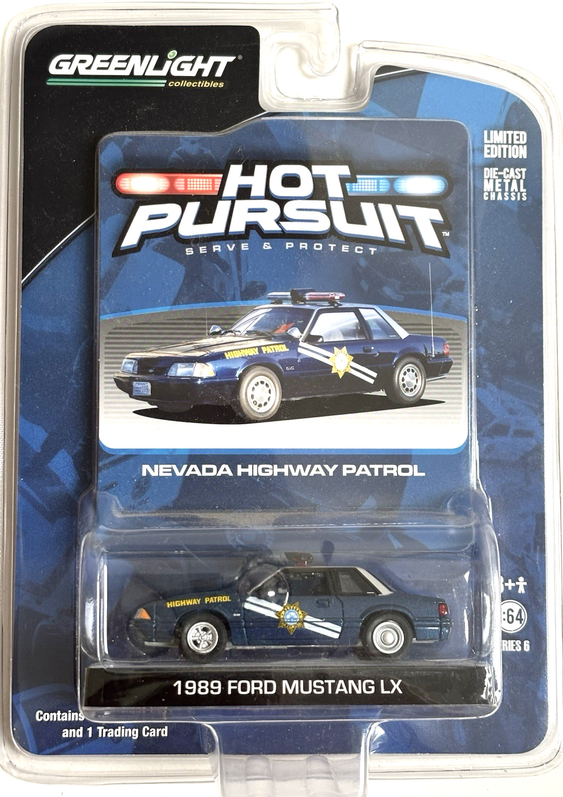 GREENLIGHT SE HOT PURSUIT 1/64 SCALE ~ 1989 FORD MUSTANG LX POLICE ~ New/Sealed GREENLIGHT SE HOT PURSUIT 1/64 SCALE ~ 1989 FORD MUSTANG LX POLICE ~ New/Sealed